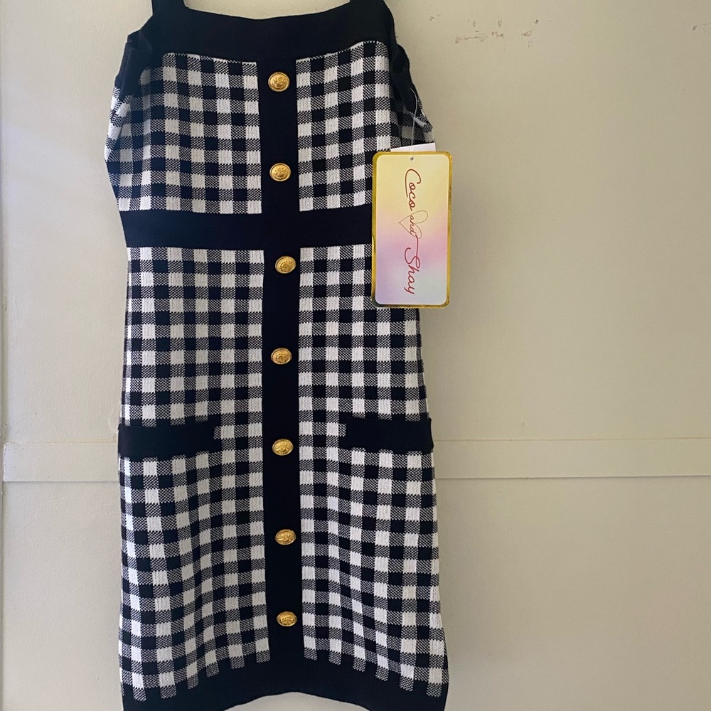 black and white dress elegant for any casual event size M